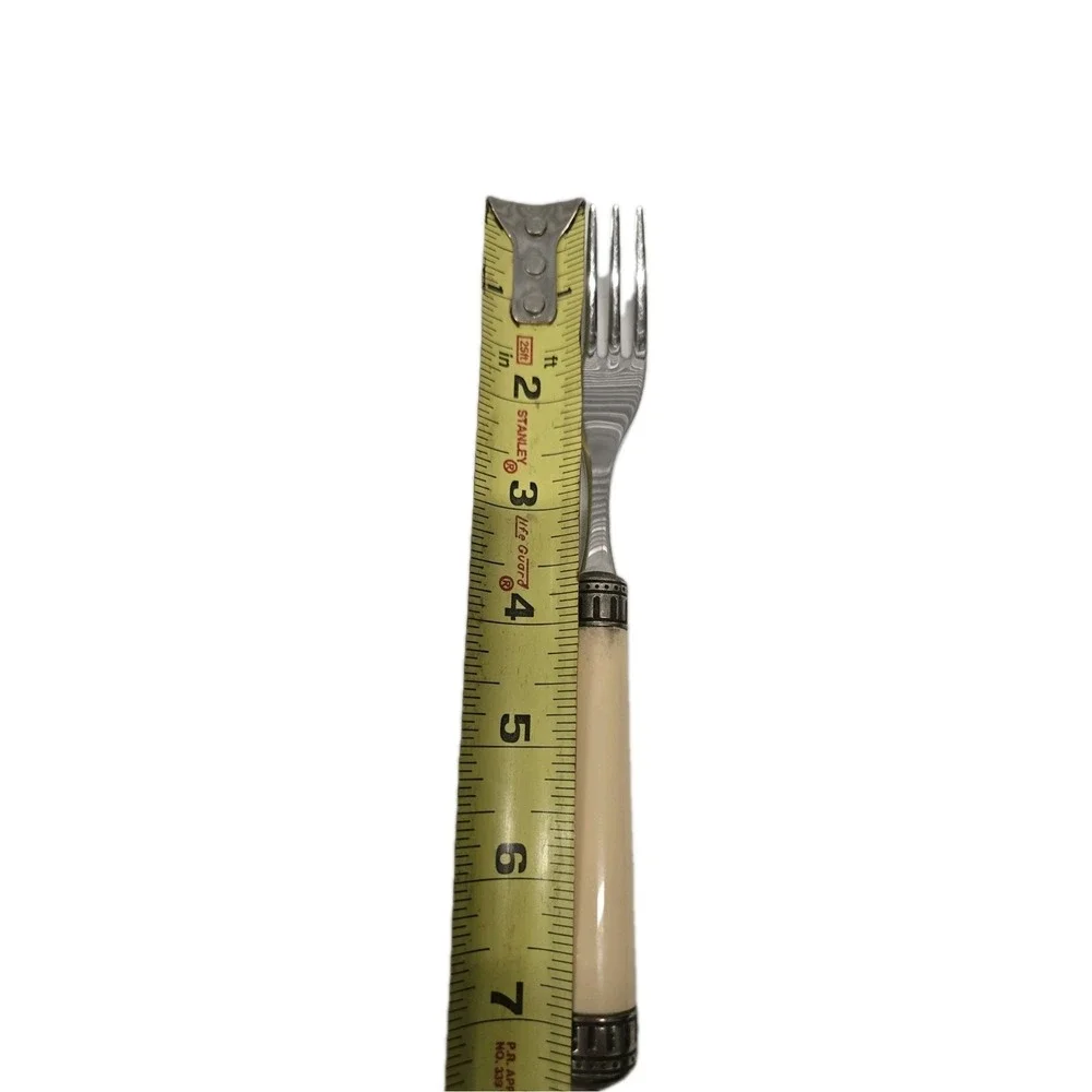 14 Pieces EME Napoleon Stainless Flatware Ivory Cream‎ Color Handles Italy